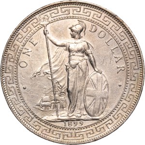 Great Britain 1 Trade Dollar 1899 B Silver