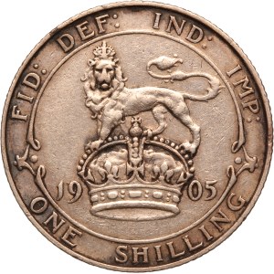 Great Britain 1 Shilling 1905 Key Date Silver