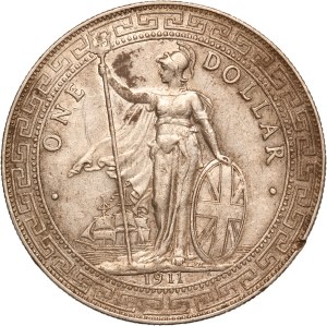 Great Britain 1 Trade Dollar 1911 B Silver