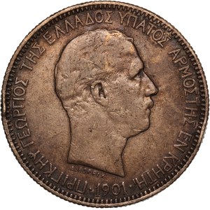 Greece 5 Drachmai 1901 Crete Silver