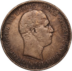 Greece 5 Drachmai 1901 Crete Silver