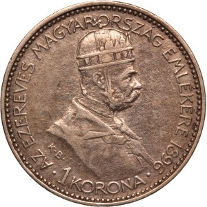Hungary 1 Korona 1896 KB Silver