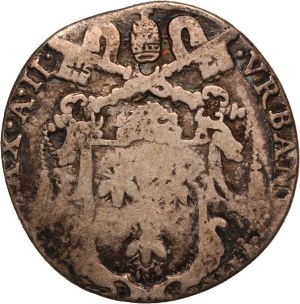 Italian States Papal States 1 Testone 1625 A.II Silver