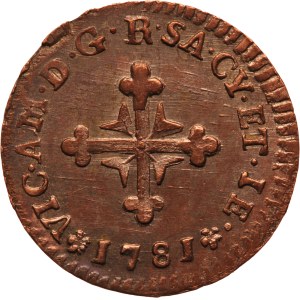 Italian States Kingdom of Piedmont-Sardinia 1/2 Soldo 1781 Rare