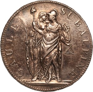 Italian States Piedmont Republic 5 Francs 1802 Silver