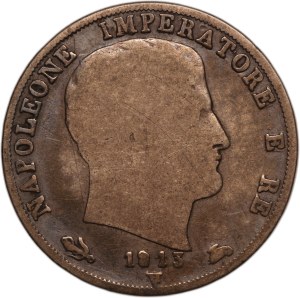 Italy 2 Lire 1813 V Overdate Silver