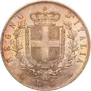 Italy 5 Lire 1875 M Silver