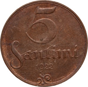 Latvia 5 Santimi 1922
