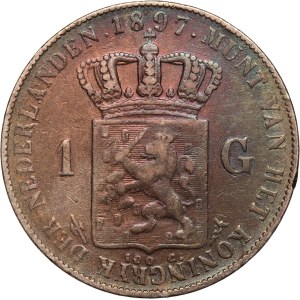 Netherlands 1 Gulden 1897 Silver