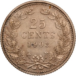 Netherlands 25 Cents 1903 Silver