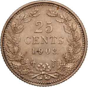 Netherlands 25 Cents 1903 Silver