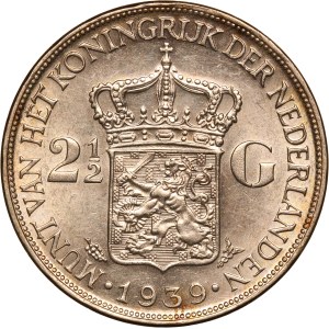 Netherlands 2 1/2 Gulden 1939 Silver