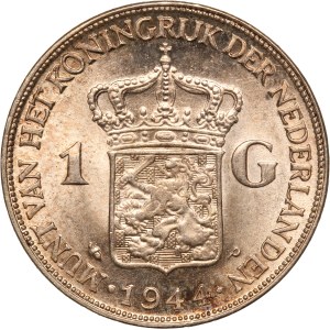 Netherlands 1 Gulden 1944 P Silver
