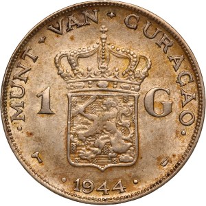 Netherlands 1 Gulden 1944 D Curacao Silver