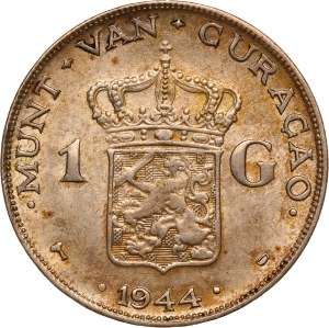 Netherlands 1 Gulden 1944 D Curacao Silver