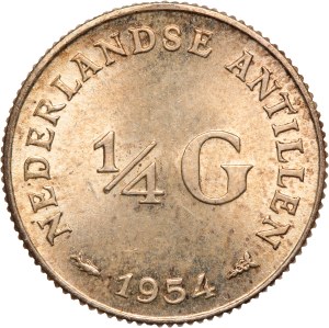 Netherlands 1/4 Gulden 1954 Netherlands Antilles Silver