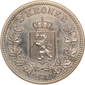Norway 2 Kroner 1887 Restrike Rare Silver