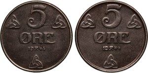 Norway Lot of 2 Coins (1943-1944)