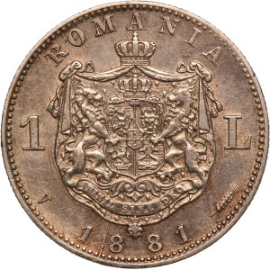 Romania 1 Leu 1881 V Silver
