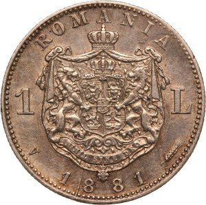 Romania 1 Leu 1881 V Silver
