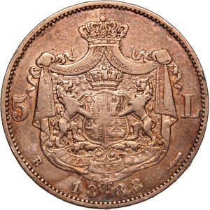 Romania 5 Lei 1883 B Silver