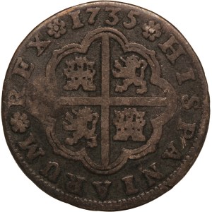 Spain 2 Reales 1735 SPL Silver