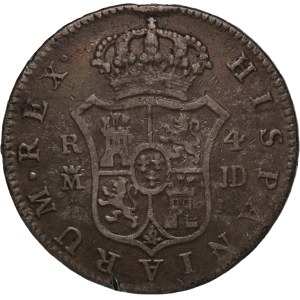 Spain 4 Reales 1784 JD Key Date Silver