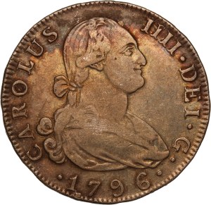 Spain 4 Reales 1796 MMF 1796/4 Overdate Silver