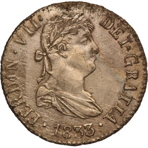 Spain 2 Reales 1833 MAJ Silver