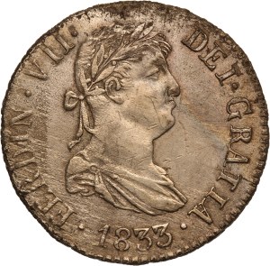 Spain 2 Reales 1833 MAJ Silver