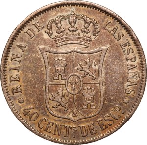 Spain 40 Centimos 1866 Silver