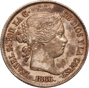 Spain 40 Centimos 1866 Silver