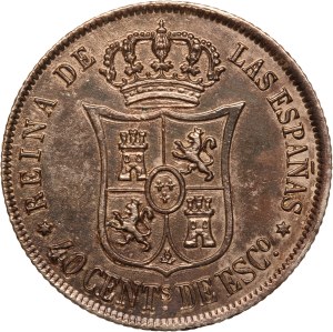 Spain 40 Centimos 1866 Silver