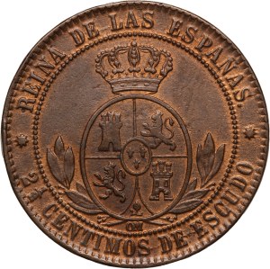 Spain 2 1/2 Centimos 1868 OM
