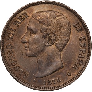Spain 5 Pesetas 1876 DEM Silver