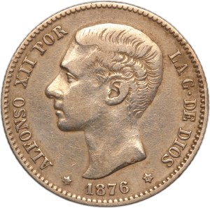 Spain 1 Peseta 1876 DEM Silver