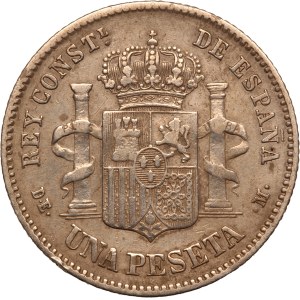 Spain 1 Peseta 1876 DEM Silver