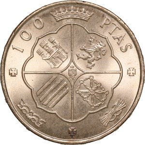 Spain 100 Pesetas 1966 (1967) Silver