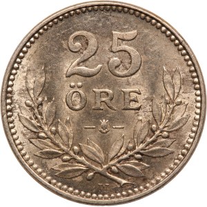 Sweden 25 Ore 1914 W Silver