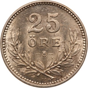 Sweden 25 Ore 1914 W Silver