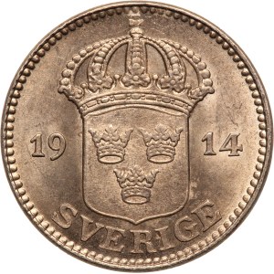 Sweden 25 Ore 1914 W Silver