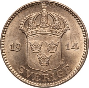 Sweden 25 Ore 1914 W Silver