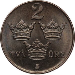 Sweden 2 Ore 1949 Long 9 Tail