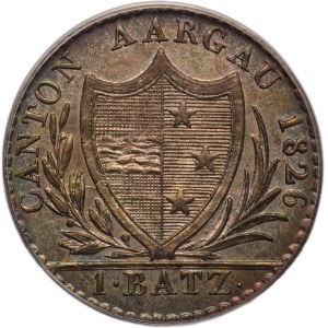 Switzerland 1 Batz 1826 AARGA (Slab)