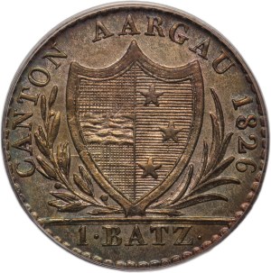 Switzerland 1 Batz 1826 AARGA (Slab)