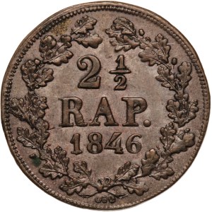 Switzerland Canton of Fribourg 2 1/2 Rappen 1846 BEL