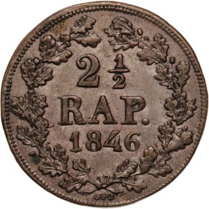 Switzerland Canton of Fribourg 2 1/2 Rappen 1846 BEL