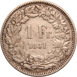 Switzerland 1 Franc 1851 A Silver