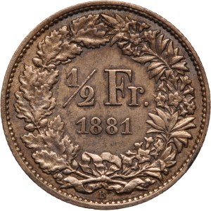 Switzerland 1/2 Franc 1881 B Silver