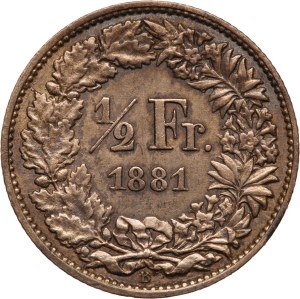 Switzerland 1/2 Franc 1881 B Silver